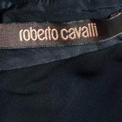 Pre Owned Roberto Cavalli Black Jersey Embellished Cutout Maxi Dress S