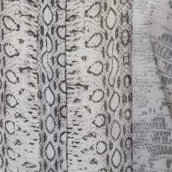 Pre Owned Roberto Cavalli Light Grey Snakeskin Printed Silk Button Front Shirt S