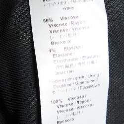 Pre Owned Roberto Cavalli Black Animal Print Jersey Belted Wrap Dress M