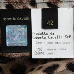 Pre Owned Roberto Cavalli Brown Animal Printed Silk Sleeveless Top M