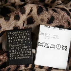 Pre Owned Roberto Cavalli Brown Animal Printed Silk Sleeveless Top M