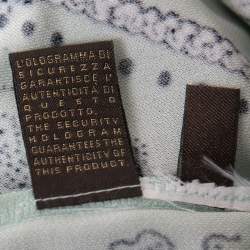 Pre Owned Roberto Cavalli Multicolor Printed Jersey Lace Trimmed Top M