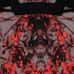 Pre Owned Roberto Cavalli Orange Printed Silk Blouse S