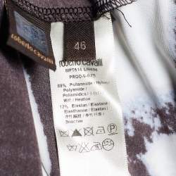 Pre Owned Roberto Cavalli Beige & Brown Striped Knit Top L