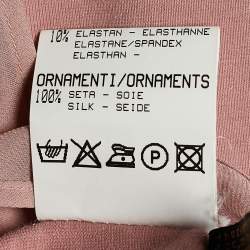 مملوكة مسبقًا Roberto Cavalli Dusty Pink Embellished Neck Tank Top M