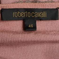 Pre Owned Roberto Cavalli Dusty Pink Crystal Embellished Cardigan L