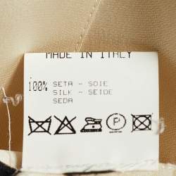 Pre Owned Roberto Cavalli Cream Satin Silk Button Front Shirt M