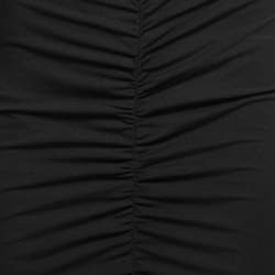 Pre Owned Roberto Cavalli Black Stretch Knit Gathered Detail Skirt S