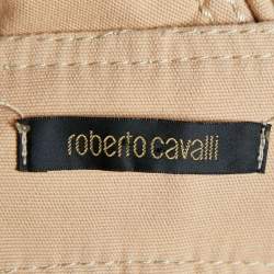 Pre Owned Roberto Cavalli Beige Cotton Belt Detailed Maxi Mermaid Skirt M