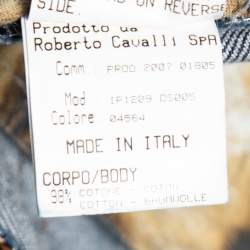 Pre Owned Roberto Cavalli Blue Denim Low-Rise Boot-Leg Cut Jeans M Waist 32"