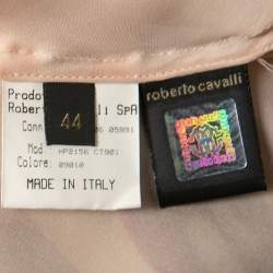 Pre Owned Roberto Cavalli Multicolor Floral Printed Silk Halterneck Wrap Maxi Dress M