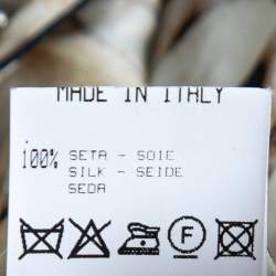 Pre Owned Roberto Cavalli Beige & Brown Animal Printed Silk Ruffled Top M