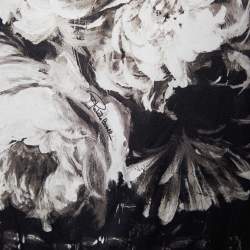 Pre Owned Roberto Cavalli Black Printed Silk & Wool Turtleneck T-Shirt S