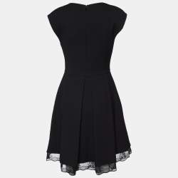 Pre Owned Roberto Cavalli Black Wool Sleeveless Skater Dress M