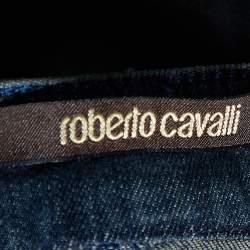 Pre Owned Roberto Cavalli Light Blue Faded Denim Skinny Jeans M