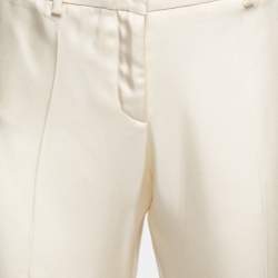 Pre Owned Roberto Cavalli Cream Silk Trousers S