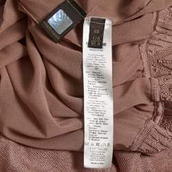 Pre Owned Roberto Cavalli Pink Floral Jacquard Knit Ruffled Maxi Dress S