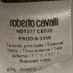 Pre Owned Roberto Cavalli White Cotton Capri Pants S