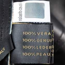 Pre Owned Roberto Cavalli Brown Animal Printed Leather Tank Top S