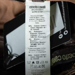 Pre Owned Roberto Cavalli Brown Animal Printed Denim Straight Leg Pants S