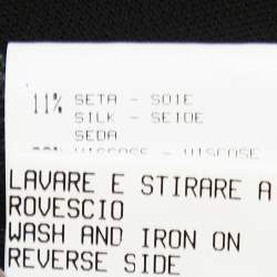 Pre Owned Roberto Cavalli Black Jersey Satin Trimmed Draped V-Neck Top M