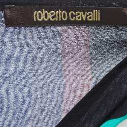 Pre Owned Roberto Cavalli Multicolor Printed Silk Wrap Coverup Dress M