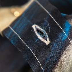 Pre Owned Roberto Cavalli Multicolor Printed Silk Top M