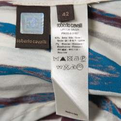 Pre Owned Roberto Cavalli Multicolor Printed Silk Top M