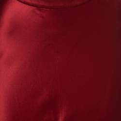 Pre Owned Roberto Cavalli Burgundy Silk Satin Flared Maxi Skirt S