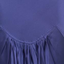 Pre Owned Roberto Cavalli Purple Silk Satin Flared Maxi Skirt S