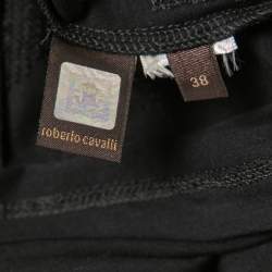 Pre Owned Roberto Cavalli Black Knit Sequined One-Shoulder Mini Dress S