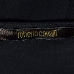 Roberto Cavalli Black Crepe & Embellished Lace Gown L