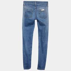 Pre Owned Roberto Cavalli Navy Blue Denim Skinny Jeans S Waist 28" 