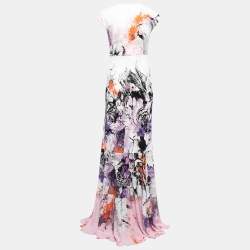 Pre Owned Roberto Cavalli Multicolor Floral Printed Jersey Long Dress S