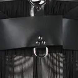 Pre Owned Roberto Cavalli Black Silk Chiffon Harness Maxi Dress S