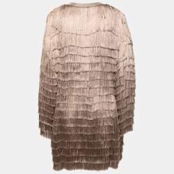 Pre Owned Roberto Cavalli Blush Pink Fringed Silk Jacket M