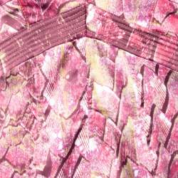Pre Owned Roberto Cavalli Pink Printed Satin Sleeveless Mini Dress M