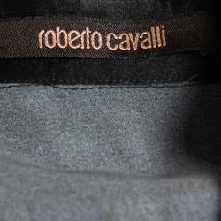 Pre Owned Roberto Cavalli Black/Brown Ombre Animal Print Silk Shirt L