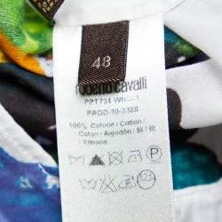 Pre Owned Roberto Cavalli Multicolor Printed Cotton Top L