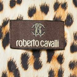 Pre Owned Roberto Cavalli Black Quilted Synthetic zipper Puffer Coat L