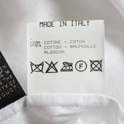 Pre Owned Roberto Cavalli White Cotton Embellished Peasant Blouse M