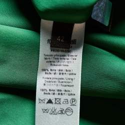 Pre Owned Roberto Cavalli Green Orchid Printed Silk One Shoulder Dress M