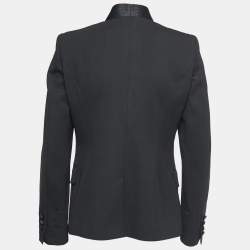 Pre Owned Roberto Cavalli Black Wool Single- Breasted Blazer M