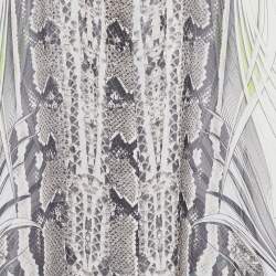 مملوكة مسبقًا Roberto Cavalli Cream Python Printed Silk Button Front Shirt M