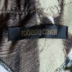 Pre Owned Roberto Cavalli Multicolor Printed Jersey Elastic Waist Maxi Skirt L