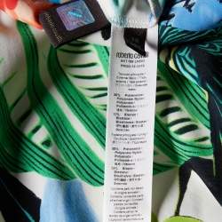 Pre Owned Roberto Cavalli Cream Birds printed Jersey Sheath Dress S