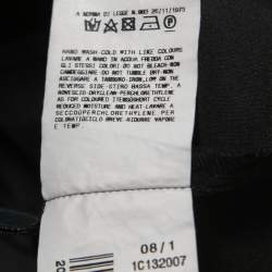 Pre Owned قميص روبرتو كافالس ساتان سترتش أسود أكمام طويلة بطيات مقاس متوسط - ميديوم