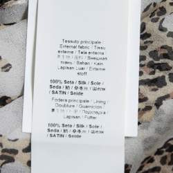 Pre Owned Roberto Cavalli  White Animal Printed Silk Tie Detail Wide-Leg Kaftan Jumpsuit XL 