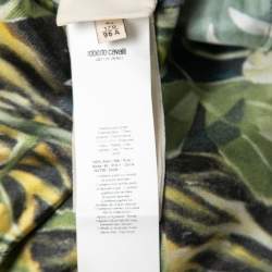 Pre Owned Roberto Cavalli Multicolor Printed Silk Asymmetric Hem Shirt Dress M