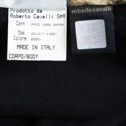 Pre Owned Roberto Cavalli Black Denim Tie Detail Fitted Maxi Skirt M